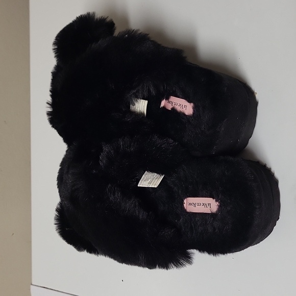 La Vie En Rose Soft Fluffy Open Toe House Slippers - Picture 9 of 11